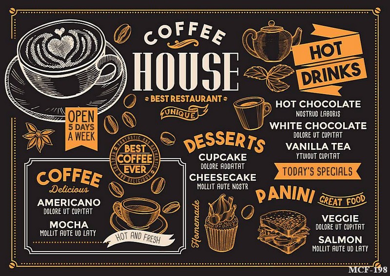 Tranh dán tường quán cà phê MCF-198